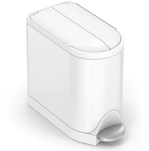 Butterfly Step Can, 10L / 2.6 Gallon Compact Bathroom Trash Can, Low Lid Clearance, Slim Profile, 150,000-Step Pedal, Lid Shox® Silent Close, White Steel Butterfly Step Can, 10L / 2.6 Gallon Compact Bathroom Trash Can, Low Lid Clearance, Slim Profile, 150,000-Step Pedal, Lid Shox® Silent Close, White Steel