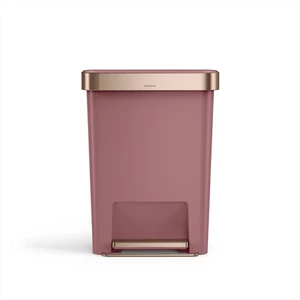 Hybrid Step Can, 45L / 12 Gallon Rectangular Kitchen Trash Can, Studio Edition, Liner Rim System, Liner Pocket®, 150,000-Step Pedal, Lid Shox® Silent Close, Blush Plastic Hybrid Step Can, 45L / 12 Gallon Rectangular Kitchen Trash Can, Studio Edition, Liner Rim System, Liner Pocket®, 150,000-Step Pedal, Lid Shox® Silent Close, Blush Plastic