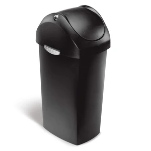 Swing Lid Can, 60L / 15.9 Gallon Commercial Plastic Trash Can for Restaurants, Cafes, Lobbies, Balanced Swing Lid, Quick-Release Hinge, ADA-Compliant, Black Plastic Swing Lid Can, 60L / 15.9 Gallon Commercial Plastic Trash Can for Restaurants, Cafes, Lobbies, Balanced Swing Lid, Quick-Release Hinge, ADA-Compliant, Black Plastic