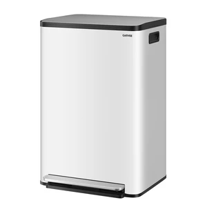 13 Gallon Trash Can Kitchen Garbage Bin with Removable Inner Buckets 50L Stainless Steel Step-on Metal Large Waste Cans with Soft Close Lid White 13 Gallon Trash Can Kitchen Garbage Bin with Removable Inner Buckets 50L Stainless Steel Step-on Metal Large Waste Cans with Soft Close Lid White