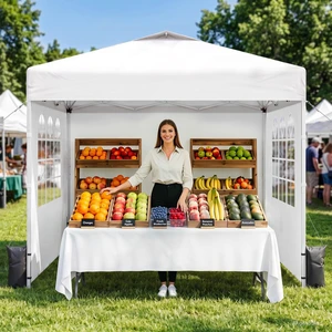 10x10 Pop Up Canopy Tent with Dual Vented Roof, One Push Setup, White | 210D Water-Resistant, UPF 50+ UV Protection, Steel Frame, for Patio, Camping & Events 10x10 Pop Up Canopy Tent with Dual Vented Roof, One Push Setup, White | 210D Water-Resistant, UPF 50+ UV Protection, Steel Frame, for Patio, Camping & Events