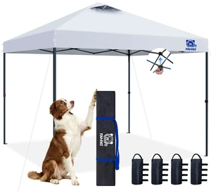 10x10 Pop Up Canopy Tent, Instant Portable Shelter, White 10x10 | One-Push Center Lock Pop Up Canopy Tent with 4-Layer Reinforced Fabric, Vented UV Top & Carry Bag for Outdoor Party 10x10 Pop Up Canopy Tent, Instant Portable Shelter, White 10x10 | One-Push Center Lock Pop Up Canopy Tent with 4-Layer Reinforced Fabric, Vented UV Top & Carry Bag for Outdoor Party