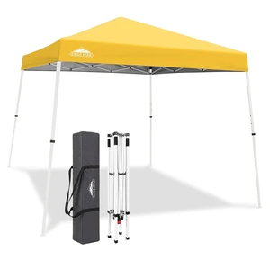 10x10 Slant Leg Pop Up Canopy Tent, Yellow | PeakPush Center Lock, Easy 1 Person Setup Pop Up Tent, Portable Sports & Camping Shelter, 10x10 Base 8x8 Top, Carry Bag 10x10 Slant Leg Pop Up Canopy Tent, Yellow | PeakPush Center Lock, Easy 1 Person Setup Pop Up Tent, Portable Sports & Camping Shelter, 10x10 Base 8x8 Top, Carry Bag