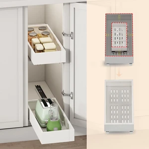 2Pc Pull out Cabinet Organizer,7"-11"W,17"-24"D,Expandable | No Drill,Adjustable,Roll out Drawers,Adhesive Sliding Drawers,Slide out Shelves for Cabinets Without Lip,Kitchen,Pantry,White 2Pc Pull out Cabinet Organizer,7"-11"W,17"-24"D,Expandable | No Drill,Adjustable,Roll out Drawers,Adhesive Sliding Drawers,Slide out Shelves for Cabinets Without Lip,Kitchen,Pantry,White