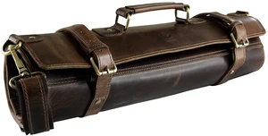 Leather Chef Knife Roll Bag - Expandable 11 Pockets with Tool Pouch, Brown | Full-Grain Leather Travel Chef Case; Detachable Adjustable Shoulder Strap; Easy-Carry Handle; Brass Hardware Leather Chef Knife Roll Bag - Expandable 11 Pockets with Tool Pouch, Brown | Full-Grain Leather Travel Chef Case; Detachable Adjustable Shoulder Strap; Easy-Carry Handle; Brass Hardware