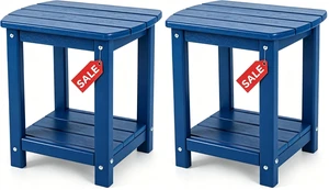 Adirondack Square Outdoor Side Table,2-Tier Storage Patio Side Table, HDPE End Tables for Backyard Pool Porch Garden Lawn (Pack of 2) Adirondack Square Outdoor Side Table,2-Tier Storage Patio Side Table, HDPE End Tables for Backyard Pool Porch Garden Lawn (Pack of 2)