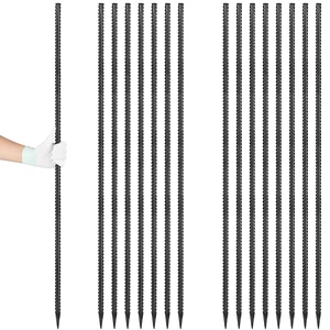 Rebar Stakes 48 inches 16-Pack Concrete Form Stakes Straight 3/8" Diameter Rebar Ground Metal Stakes for Landscaping, Securing Fence, Garden Plants Support, Survey Markers and Securing Trees Rebar Stakes 48 inches 16-Pack Concrete Form Stakes Straight 3/8" Diameter Rebar Ground Metal Stakes for Landscaping, Securing Fence, Garden Plants Support, Survey Markers and Securing Trees