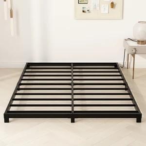 4 Inch Queen Bed Frame, Low Profile Bed Frame Queen Size | Heavy Duty Metal Platform, No Box Spring Needed, Noise Free, Easy Assembly, Black 4 Inch Queen Bed Frame, Low Profile Bed Frame Queen Size | Heavy Duty Metal Platform, No Box Spring Needed, Noise Free, Easy Assembly, Black