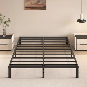 10 Inch Queen Bed Frame, Queen Size Bed Frame No Box Spring Needed | Heavy Duty Metal Platform Mattress Foundation with Steel Slats, Non-slip Noise Free Easy Assembly Black 10 Inch Queen Bed Frame, Queen Size Bed Frame No Box Spring Needed | Heavy Duty Metal Platform Mattress Foundation with Steel Slats, Non-slip Noise Free Easy Assembly Black