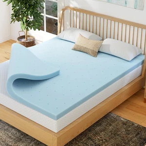 4 Inch King Memory Foam Mattress Topper- Cooling Gel Infused | Pressure Relieving Pad in a box, Dorm Room Essentials, CertiPUR Certified, Blue 4 Inch King Memory Foam Mattress Topper- Cooling Gel Infused | Pressure Relieving Pad in a box, Dorm Room Essentials, CertiPUR Certified, Blue