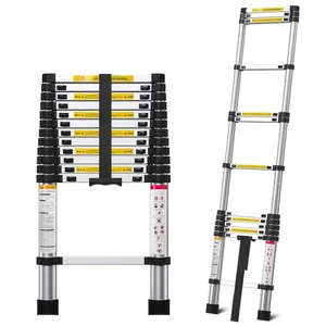 12.5FT Telescoping Ladder- Multi-Purpose Aluminum Extension Ladder Adjustable Compact Ladder for Household, RV, Outdoor, 330lbs Max Capacity 12.5FT Telescoping Ladder- Multi-Purpose Aluminum Extension Ladder Adjustable Compact Ladder for Household, RV, Outdoor, 330lbs Max Capacity