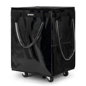(Large,Black) Reusable Grocery Bag on Wheels, Foldable Rolling Tote, Carries Up to 76 lbs Shopping Trolley, Zipper Clouser Shopping Carts for Trips, Laundry, 5 Heavy Duty Wheels and 3 Handles (Large,Black) Reusable Grocery Bag on Wheels, Foldable Rolling Tote, Carries Up to 76 lbs Shopping Trolley, Zipper Clouser Shopping Carts for Trips, Laundry, 5 Heavy Duty Wheels and 3 Handles