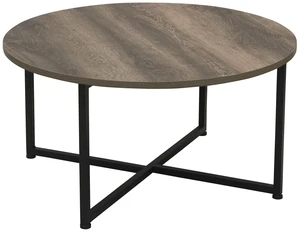 Jamestown Round Coffee Table Ashwood Rustic Wood Grain and Black Metal 31.5 x 31.5, Taupe Jamestown Round Coffee Table Ashwood Rustic Wood Grain and Black Metal 31.5 x 31.5, Taupe