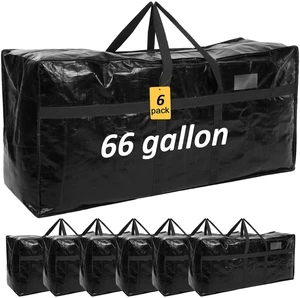 8 Pcs 66 Gallon Extra Large Moving Bags Heavy Duty Storage Bag | with Strong Zipper Handle Foldable XXL Jumbo Storage Tote Packing Moving Box for College Dorm Travel Cloth Duffle (Black) 8 Pcs 66 Gallon Extra Large Moving Bags Heavy Duty Storage Bag | with Strong Zipper Handle Foldable XXL Jumbo Storage Tote Packing Moving Box for College Dorm Travel Cloth Duffle (Black)