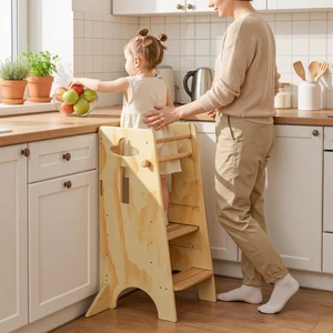 Height Adjustable Toddler Standing Tower(NO Wide Back Panel) - Super Stable Kids Kitchen Stool Helper with 4 Support Blocks - 3 Levels Adjustable Wooden Kitchen Stool (All Natural) Height Adjustable Toddler Standing Tower(NO Wide Back Panel) - Super Stable Kids Kitchen Stool Helper with 4 Support Blocks - 3 Levels Adjustable Wooden Kitchen Stool (All Natural)