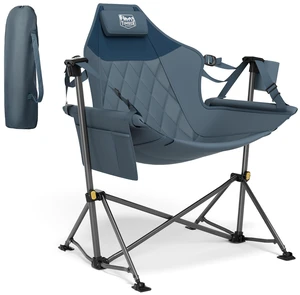 Hammock Camping Chair, Portable Oversized Swinging Camp Chairs | Heavy Duty Folding Hammock Chair with Adjustable Backrest, Foldable Chair for Camping, Beach and Patio, 350lbs Load, Blue Hammock Camping Chair, Portable Oversized Swinging Camp Chairs | Heavy Duty Folding Hammock Chair with Adjustable Backrest, Foldable Chair for Camping, Beach and Patio, 350lbs Load, Blue