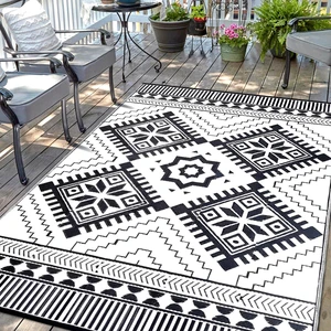 Waterproof Outdoor Rug 9x12ft, Boho Reversible Plastic Straw Mat for Patio RV Deck Porch Backyard Balcony Camping Picnic Beach Indoor Outdoor Carpet, Black&White Waterproof Outdoor Rug 9x12ft, Boho Reversible Plastic Straw Mat for Patio RV Deck Porch Backyard Balcony Camping Picnic Beach Indoor Outdoor Carpet, Black&White