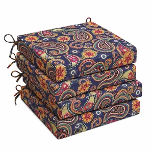 Outdoor Chair Cushions, Set of 4, 24"*24"*4", Palmira Paisley Outdoor Chair Cushions, Set of 4, 24"*24"*4", Palmira Paisley