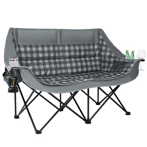Double Camping Chair 2 Person Loveseat, 800LBS Heavy Duty Chair, Plaid | Padded Camping Couch, Portable Folding XL Camp Chair, 600D Oxford Fabric, Cup Holder, Side Pocket, Lawn Chair, Beach, Fishing Double Camping Chair 2 Person Loveseat, 800LBS Heavy Duty Chair, Plaid | Padded Camping Couch, Portable Folding XL Camp Chair, 600D Oxford Fabric, Cup Holder, Side Pocket, Lawn Chair, Beach, Fishing