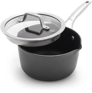 Premier Hard-Anodized Nonstick Sauce Pan with Lid, 3.5 Quart | MineralShield Technology Cookware with Non-Stick Surface Dishwasher & Oven Safe Premier Hard-Anodized Nonstick Sauce Pan with Lid, 3.5 Quart | MineralShield Technology Cookware with Non-Stick Surface Dishwasher & Oven Safe