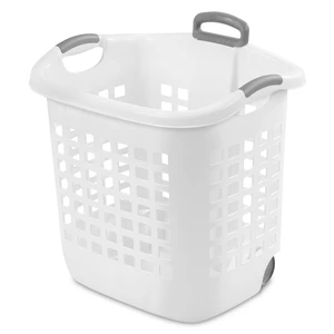 1.75 Bushel Ultra Wheeled Laundry Basket, Handle and Wheels for Easy Rolling of Clothes to and from the Laundry Room, Plastic, White, 4-Pack 1.75 Bushel Ultra Wheeled Laundry Basket, Handle and Wheels for Easy Rolling of Clothes to and from the Laundry Room, Plastic, White, 4-Pack
