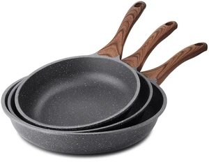 Nonstick Frying Pans, Grey(9.5+11+12.5 Inch) | Swiss Granite Coating, Free of PFOA&PFOS, Compatible with All Stoves Including Induction Cooktops, Easy to Clean Nonstick Frying Pans, Grey(9.5+11+12.5 Inch) | Swiss Granite Coating, Free of PFOA&PFOS, Compatible with All Stoves Including Induction Cooktops, Easy to Clean
