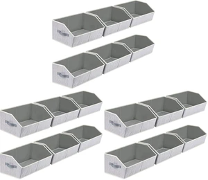 Closet Organizers Bins 18 Packs - Large Closet Shelf Organizer with Handles, Fabric Trapezoid Storage Bins, Collapsible Storage Cubes for Clothes, Towels, Light Gray Closet Organizers Bins 18 Packs - Large Closet Shelf Organizer with Handles, Fabric Trapezoid Storage Bins, Collapsible Storage Cubes for Clothes, Towels, Light Gray
