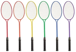 26" Twin Shaft Badminton Racket with Braided Nylon Strings (Set of 6) - Multiple Colors - For All Skill Levels 26" Twin Shaft Badminton Racket with Braided Nylon Strings (Set of 6) - Multiple Colors - For All Skill Levels