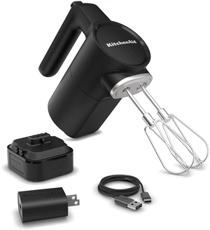 Go Cordless Hand Mixer, battery included, KHMR762 | Cordless, 7 Speed Settings, Soft Start Feature, Stainless Steel Beaters, Battery Included, Black Matte Go Cordless Hand Mixer, battery included, KHMR762 | Cordless, 7 Speed Settings, Soft Start Feature, Stainless Steel Beaters, Battery Included, Black Matte