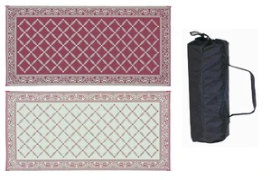 119185 9-feet by 18-feet Reversible Mat, Plastic Straw Rug, Large Floor Mat for Outdoors, RV, Patio, Backyard, Picnic, Beach, Camping (Burgundy/Beige) 119185 9-feet by 18-feet Reversible Mat, Plastic Straw Rug, Large Floor Mat for Outdoors, RV, Patio, Backyard, Picnic, Beach, Camping (Burgundy/Beige)
