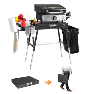 Outdoor Folding Grill Table, Adjustable Blackstone Griddle Stand | Fit 17 22 Blackstone & Ninja Grills, Portable Camping Table for Outdoor BBQ & Tailgating Outdoor Folding Grill Table, Adjustable Blackstone Griddle Stand | Fit 17 22 Blackstone & Ninja Grills, Portable Camping Table for Outdoor BBQ & Tailgating