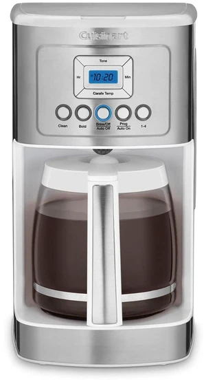 14-Cup Coffee Maker, Programmable PerfecTemp Glass Carafe Coffee Machine with 1-4 Cup Setting, Brew Strength Control and Brew Pause, Stainless Steel, DCC-3200WNAS, White 14-Cup Coffee Maker, Programmable PerfecTemp Glass Carafe Coffee Machine with 1-4 Cup Setting, Brew Strength Control and Brew Pause, Stainless Steel, DCC-3200WNAS, White