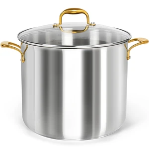 Stainless Steel Stock Pot - 20 Quart Soup Pot with Lid & Ergonomic Handle, Extra-Large Pots for Cooking, Suitable for All Stoves Stainless Steel Stock Pot - 20 Quart Soup Pot with Lid & Ergonomic Handle, Extra-Large Pots for Cooking, Suitable for All Stoves