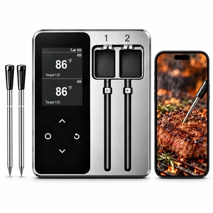 Wireless Meat Thermometer, 2 Probes, Smart Base, 6 Sensors | APP Control & Real-Time Alert, Commercial-Grade NIST Certified Accuracy, for Restaurant Kitchen, BBQ/Grill/Oven Wireless Meat Thermometer, 2 Probes, Smart Base, 6 Sensors | APP Control & Real-Time Alert, Commercial-Grade NIST Certified Accuracy, for Restaurant Kitchen, BBQ/Grill/Oven