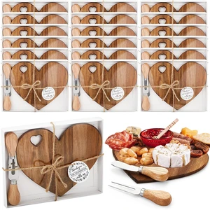 18 Set Bridal Shower Game Prize Heart Cheese Board, Acacia Color | Baby Shower Wedding Favor for Guest, Wood Mini Charcuterie Board, with Knife, Thank You Gift Box, Wedding Valentines Birthday 18 Set Bridal Shower Game Prize Heart Cheese Board, Acacia Color | Baby Shower Wedding Favor for Guest, Wood Mini Charcuterie Board, with Knife, Thank You Gift Box, Wedding Valentines Birthday