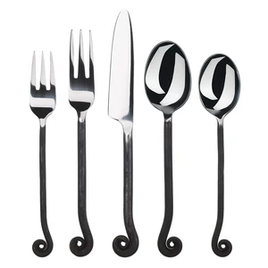 20-Piece Flatware Treble Clef Collection Black Silverware Cutlery Kitchen Sets, Stainless Steel Utensils Knife/Fork/Spoons, Dishwasher Safe (34-350) 20-Piece Flatware Treble Clef Collection Black Silverware Cutlery Kitchen Sets, Stainless Steel Utensils Knife/Fork/Spoons, Dishwasher Safe (34-350)