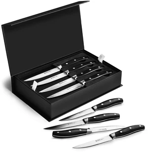 Forged Contour 8-pc Steak Knife Set - Black Forged Contour 8-pc Steak Knife Set - Black