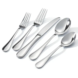 18/10 Stainless Steel Silverware Set for 12, 60 Piece Teardrop Flatware Set | Heavy Cutlery Set, Mirror Polished Knives Forks and Spoons Utensils, Dishwasher Safe for Home Kitchen Wedding 18/10 Stainless Steel Silverware Set for 12, 60 Piece Teardrop Flatware Set | Heavy Cutlery Set, Mirror Polished Knives Forks and Spoons Utensils, Dishwasher Safe for Home Kitchen Wedding
