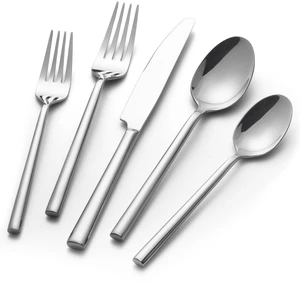 Potter 60-Piece Forged Silverware Set Stainless Steel Flatware Set Cutlery Set, Service for 12, Mirror Finish, Dishwasher Safe Potter 60-Piece Forged Silverware Set Stainless Steel Flatware Set Cutlery Set, Service for 12, Mirror Finish, Dishwasher Safe