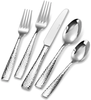 Premium Louis Hammered 20/45/65-Piece Silverware Set (45) | 18/10 Stainless Steel Fine Flatware Set; Squared-Edge Design; Service for 4/8/12; Brilliant Mirror Finish; Dishwasher Safe Premium Louis Hammered 20/45/65-Piece Silverware Set (45) | 18/10 Stainless Steel Fine Flatware Set; Squared-Edge Design; Service for 4/8/12; Brilliant Mirror Finish; Dishwasher Safe