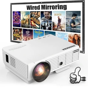 Native 1080P Mini Projector Bluetooth, Type-C Wired Mirroring for Netflix | Included Type-C Cable Smartphone Mirroring, Bluetooth Projector, E Focus, Auto Keystone, Indoor/Outdoor Projector Native 1080P Mini Projector Bluetooth, Type-C Wired Mirroring for Netflix | Included Type-C Cable Smartphone Mirroring, Bluetooth Projector, E Focus, Auto Keystone, Indoor/Outdoor Projector
