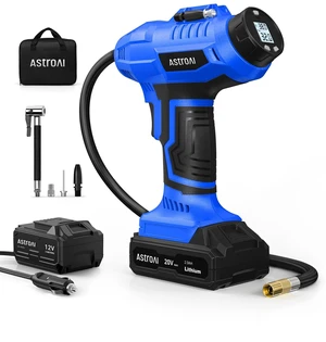 Cordless Tire Inflator Portable Air Compressor 160PSI 12VDC Battery | Dual Power Supply Auto Shut-Off Digital Pressure Gauge Fast Inflation Air Pump for Cars Motorcycles Bikes Ball Gift Blue Cordless Tire Inflator Portable Air Compressor 160PSI 12VDC Battery | Dual Power Supply Auto Shut-Off Digital Pressure Gauge Fast Inflation Air Pump for Cars Motorcycles Bikes Ball Gift Blue