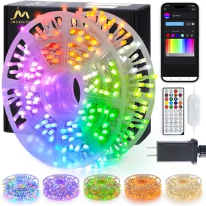 600 LED RGB String Light Outdoor, Christmas Lights Halloween Decor | 198 Ft Color Changing Christmas Tree Lights Plug in for Bedroom Tree Room Party Birthday Decorations, Clear Wire 600 LED RGB String Light Outdoor, Christmas Lights Halloween Decor | 198 Ft Color Changing Christmas Tree Lights Plug in for Bedroom Tree Room Party Birthday Decorations, Clear Wire