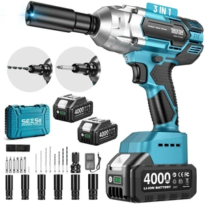 Cordless Impact Wrench 1/2 inch, High Torque 479 Ft-lbs(650Nm) Brushless Impact Gun,2500RPM w/2x4.0 Battery, 6 Sockets,8 Drill Bits, High Torque Power Impact Driver for Car Home,WH6 Lite Cordless Impact Wrench 1/2 inch, High Torque 479 Ft-lbs(650Nm) Brushless Impact Gun,2500RPM w/2x4.0 Battery, 6 Sockets,8 Drill Bits, High Torque Power Impact Driver for Car Home,WH6 Lite