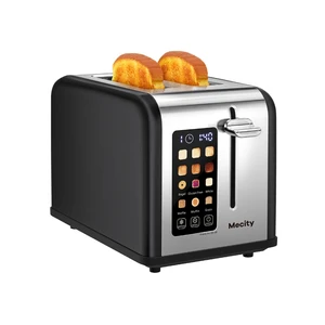 2 Slice Touch Screen Toaster, 1.5" Wide Slot, Stainless Steel Smart Toaster for Bagels, Muffins, Waffles, Gluten-Free Breads, Defrost, Reheat, Timer, 120V 825W, Matt Black 2 Slice Touch Screen Toaster, 1.5" Wide Slot, Stainless Steel Smart Toaster for Bagels, Muffins, Waffles, Gluten-Free Breads, Defrost, Reheat, Timer, 120V 825W, Matt Black