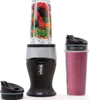 Fit Compact Personal Blender, 700W, (2) 16oz Cups, QB3001SS | 700-watt base blends smoothies, shakes & frozen drinks. (2) 16-oz to-go cups w/ spout lids. Dishwasher safe. Fit Compact Personal Blender, 700W, (2) 16oz Cups, QB3001SS | 700-watt base blends smoothies, shakes & frozen drinks. (2) 16-oz to-go cups w/ spout lids. Dishwasher safe.