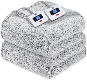 Electric Blanket Queen Size Dual Control with 10 Heat Levels Charcoal | Heated Blanket with 1 to 12 Hours Auto-Off Settings Over-Heated Protection Machine Washable Electric Blanket Queen Size Dual Control with 10 Heat Levels Charcoal | Heated Blanket with 1 to 12 Hours Auto-Off Settings Over-Heated Protection Machine Washable