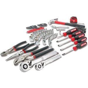 102-Piece Tool Kit for Home and Car, Durable Hand Tools Set with SAE and Metric Socket Set, Screwdrivers, Wrench, Hammer, Pliers, Knife, Hex Keys, Specialty Bits, Tape Measure (CMMT99449) 102-Piece Tool Kit for Home and Car, Durable Hand Tools Set with SAE and Metric Socket Set, Screwdrivers, Wrench, Hammer, Pliers, Knife, Hex Keys, Specialty Bits, Tape Measure (CMMT99449)