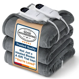 Heated Blanket Queen Size, Dual Control Electric Blanket, Grey | Good Housekeeping Seal, Preheat, 6 heat/timer, 8H Auto Shut-Off, ETL/FCC, Soft Flannel Sherpa, Machine Washable, 84x90in Heated Blanket Queen Size, Dual Control Electric Blanket, Grey | Good Housekeeping Seal, Preheat, 6 heat/timer, 8H Auto Shut-Off, ETL/FCC, Soft Flannel Sherpa, Machine Washable, 84x90in