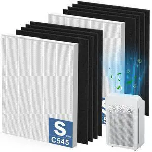 2 Pack C545 Replacement Filter S Compatible with Winix C545 Air Purifier | Replaces Part 1712-0096-00 and 2522-0058-00, 2 Main Filter + 8 Activated Carbon Filters 2 Pack C545 Replacement Filter S Compatible with Winix C545 Air Purifier | Replaces Part 1712-0096-00 and 2522-0058-00, 2 Main Filter + 8 Activated Carbon Filters